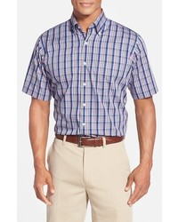 Peter Millar Seaside Collection Regular Fit Short Sleeve Plaid Sport Shirt