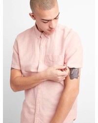 Gap Standard Fit Short Sleeve Shirt In Linen Cotton