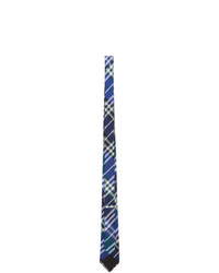 Burberry Blue And Green Silk Classic Cut Tie