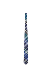 Burberry Blue And Green Silk Classic Cut Tie