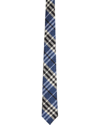 Burberry Blue Silk Check Jacquard Modern Cut Tie
