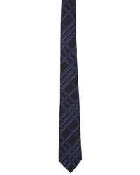 Burberry Navy Silk Check Tie