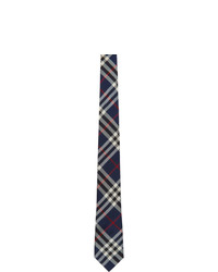 Burberry Navy Silk Modern Cut Vintage Check Tie