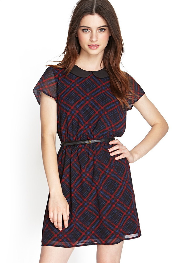 Forever 21 Plaid Peter Pan Collar Dress, $22 | Forever 21 | Lookastic