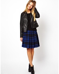 Asos Mini Skirt In Plaid Check With Side Zip