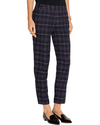 Thakoon Addition Plaid Cotton Blend Flannel Tapered Pants