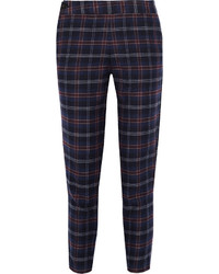 Thakoon Addition Plaid Cotton Blend Flannel Tapered Pants