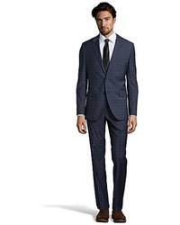 Hugo Boss Medium Brown Plaid Super 100s Wool 2 Button James 5 Sharp 7 Suit With Flat Front Pants
