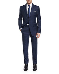 Tom Ford Oconnor Base Plaid Two Piece Suit Navy