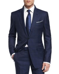 Tom Ford Oconnor Base Plaid Two Piece Suit Navy