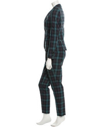 Gucci Plaid Print Pant Suit