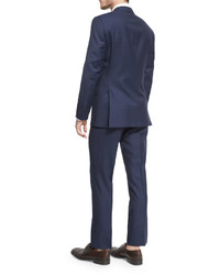 Ralph Lauren Prince Of Wales Two Piece Plaid Suit Navy