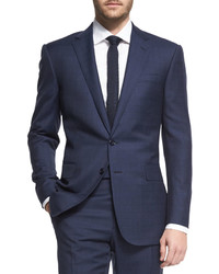 Ralph Lauren Prince Of Wales Two Piece Plaid Suit Navy
