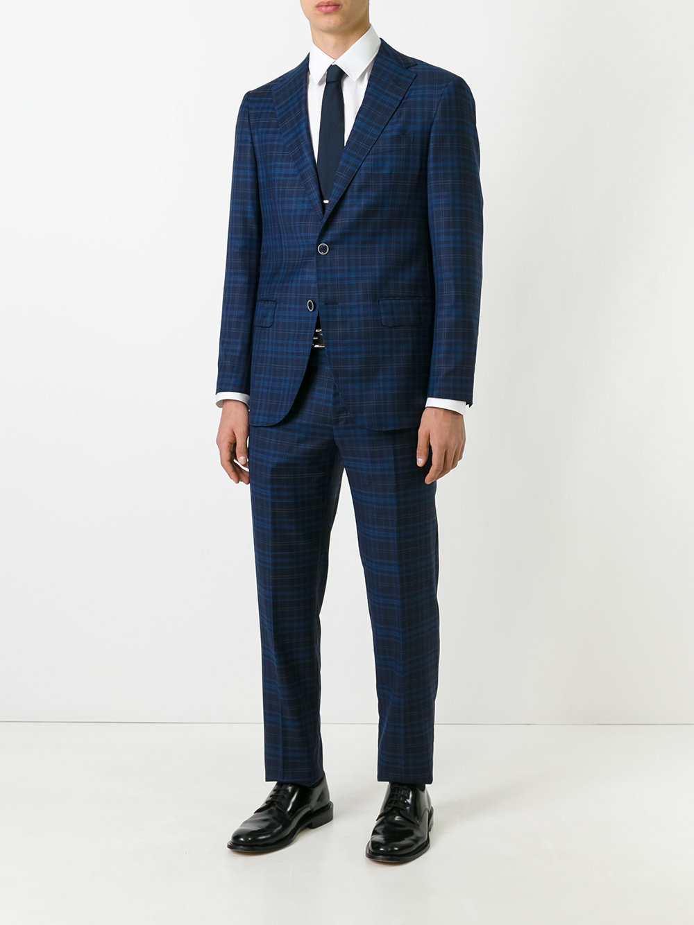 Men's Two Piece Blue Plaid Suit, Casual Business Style, Giorgenti Custom  Suit BK NYC