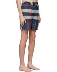 Burberry Navy Check Guildes Swim Shorts