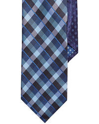 Perry Ellis Classic Fit Plaid And Polka Dot Tie