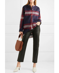 By Malene Birger Tilli Checked Linen And Cotton Blend Twill Top