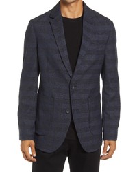 Navy Plaid Tweed Blazer