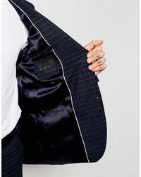 Sisley Slim Fit Mini Plaid Suit Jacket