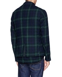 Nobrand Tartan Check Wool Flannel Sleeveless Shirt And Blazer