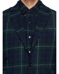 Nobrand Tartan Check Wool Flannel Sleeveless Shirt And Blazer