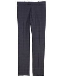 JB Britches Flat Front Plaid Wool Trousers