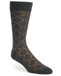Pantherella Vintage Collection Strathmore Diagonal Check Merino Wool Blend Socks
