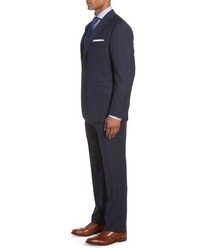 Hickey Freeman Big Tall B Series Classic Fit Plaid Wool Suit