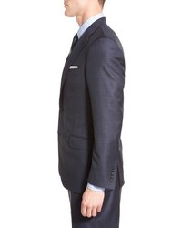 Hickey Freeman Classic Fit Plaid Wool Suit