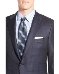 Hickey Freeman Classic Fit Plaid Wool Suit