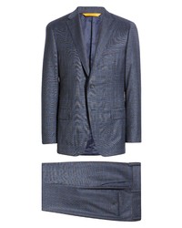 Hickey Freeman Classic Fit Plaid Wool Suit In Blue At Nordstrom