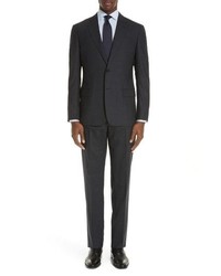 Emporio Armani G Line Trim Fit Stretch Plaid Wool Suit