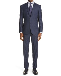 Canali Milano Classic Fit Plaid Wool Suit