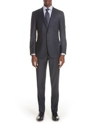 Canali Milano Classic Fit Plaid Wool Suit