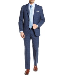 Hart Schaffner Marx New York Classic Fit Plaid Wool Blend Suit