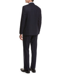 Canali Plaid Super 140s Impeccabile Wool Two Piece Suit Gray