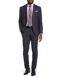 Ted Baker London Roger Slim Fit Plaid Stretch Wool Suit