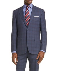 Canali Siena Soft Classic Fit Windowpane Wool Suit