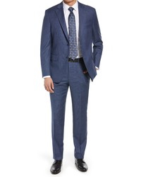 Peter Millar Tailored Blue Plaid Wool Suit At Nordstrom