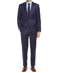 Peter Millar Tailored Navy Plaid Wool Suit