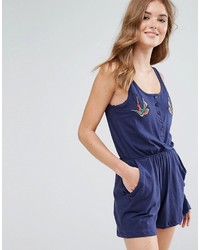 Brave Soul Birdy Romper With Swallow Badges