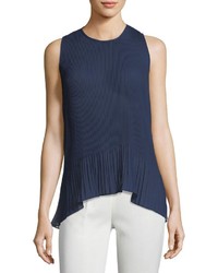 Laundry by Shelli Segal Solid Pleated Chiffon Top