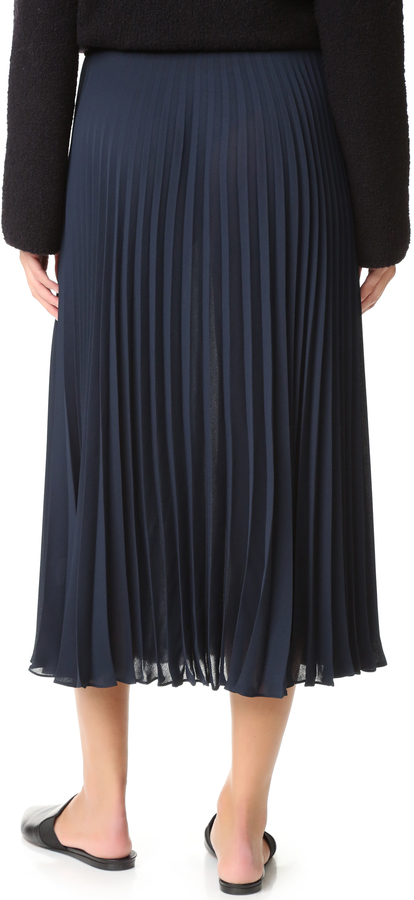 Vince navy pleated on sale skirt