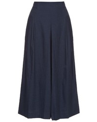Navy Pleated Culottes