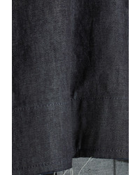 Tim Coppens Cropped Chambray And Pleated Satin Tank Dark Denim
