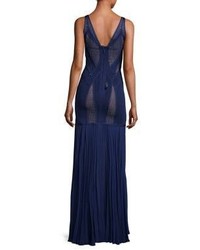 Herve Leger Pleated Hem Knit Gown