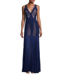 Herve Leger Pleated Hem Knit Gown