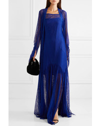 Akris Pleated Lace Maxi Dress