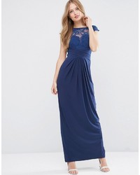 Asos Wedding Lace Top Pleated Maxi Dress