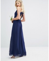 TFNC Wedding Pleated Maxi Dress With Back Detail